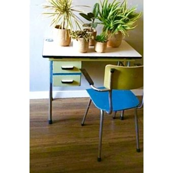 Vintagedesign (kinder)bureau met stoel