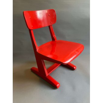 Vintage Casala schoolstoeltje rood