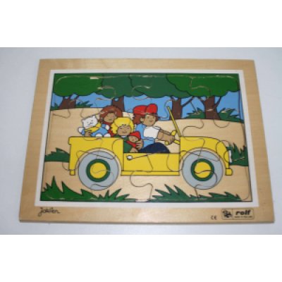 Vintage puzzel met auto Vintage puzzel met auto
