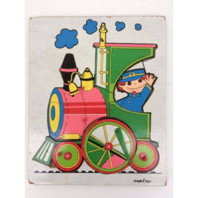 Vintage puzzel met trein Vintage puzzel met trein