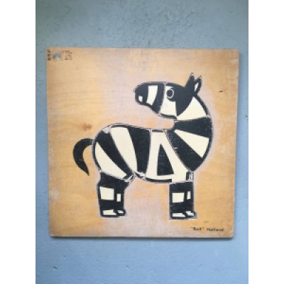 Vintage puzzel met zebra