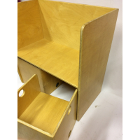 Vintage design kindersetje met kubusbankje en twee stoeltjes nr 124