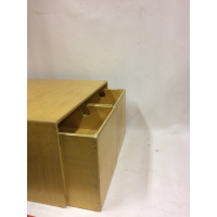 Vintage design kindersetje met kubusbankje en twee stoeltjes nr 124