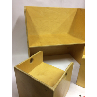 Vintage design kindersetje met kubusbankje en twee stoeltjes nr 124