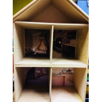 Vintage poppenhuis van hout nr 120