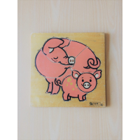 Vintage Rolf puzzel van een varken met een biggetje